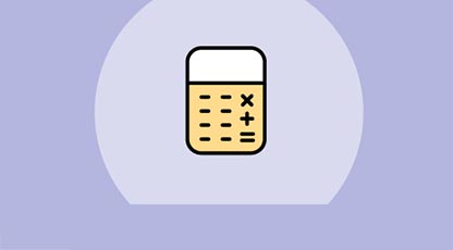 purple background with a calculator
