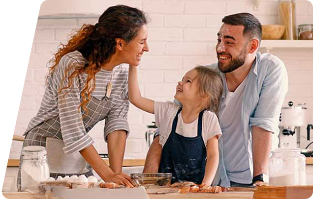 Family in the kitchen