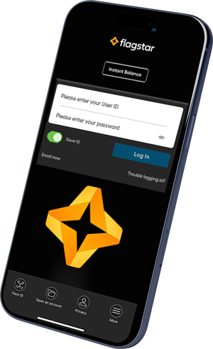 Images of the login and alerts screens of mobile banking