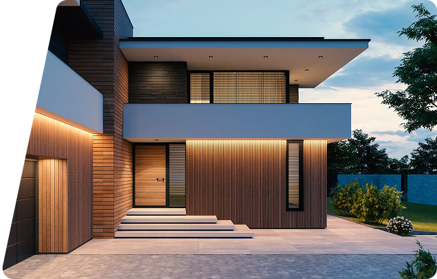 An image of a million dollar home in an upscale neighborhood 