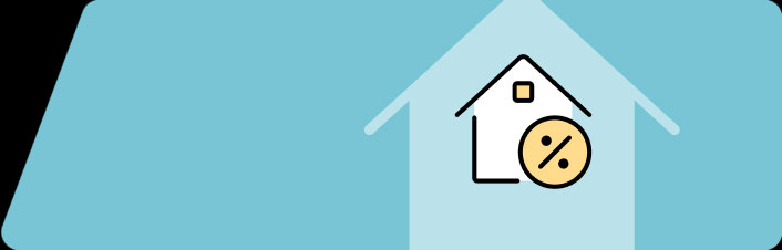 Icon of house with percent sign on top